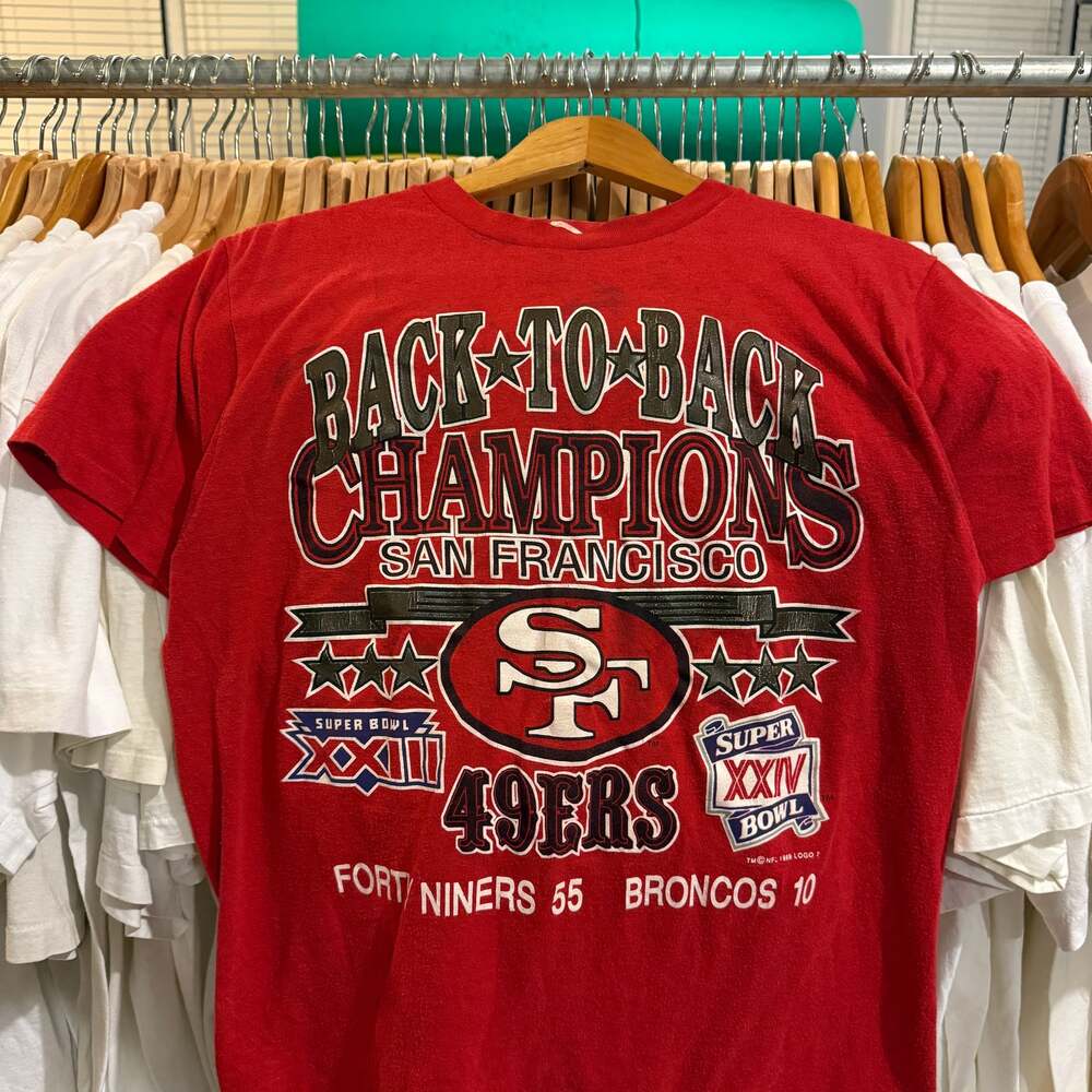 VTG LOGO 7 Back to Back San Francisco 49ers Super Bowl Champions Shirt 1989